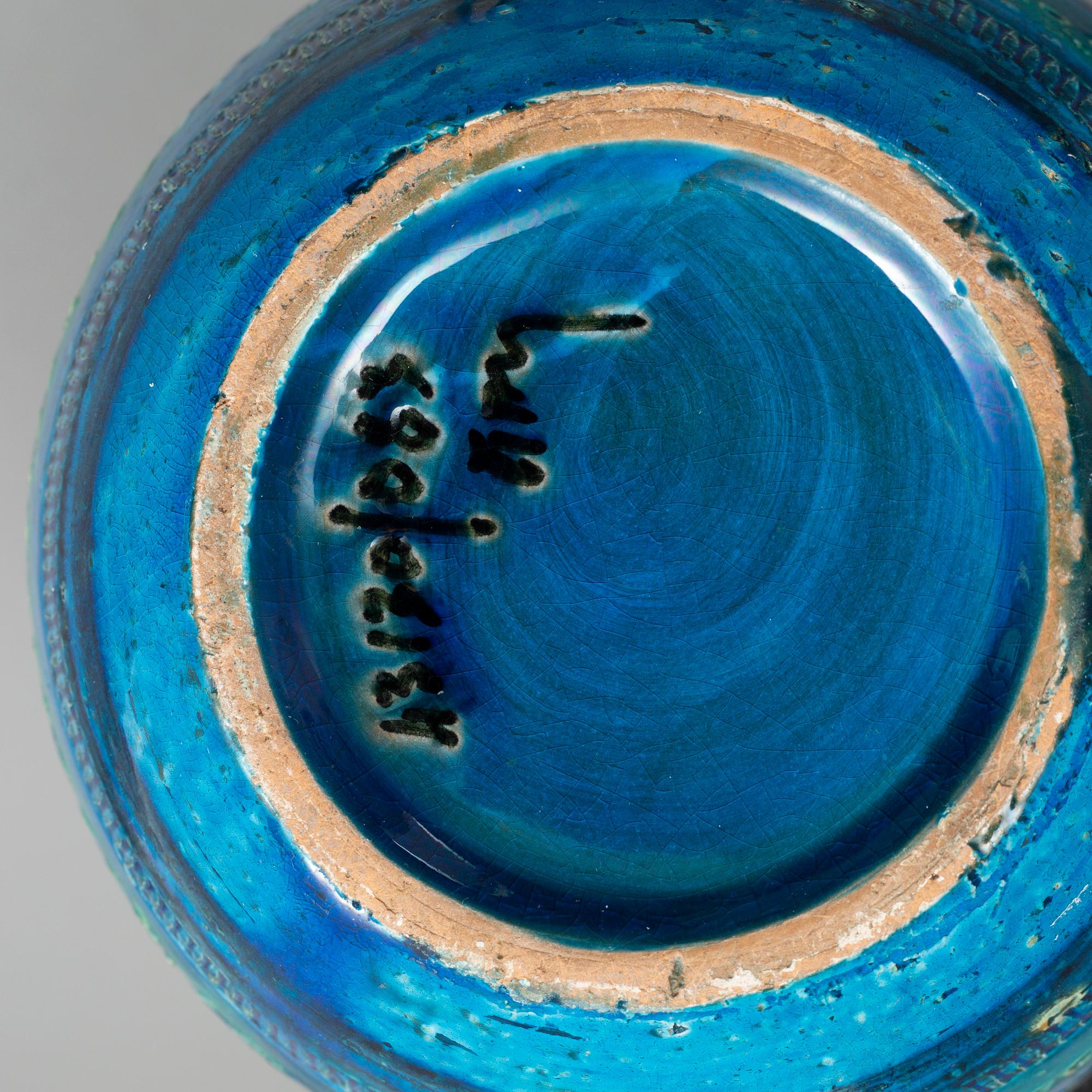 A group of five 'Rimini Blue' stoneware vase and bowls, for Bitossi, second half of the 20th century.