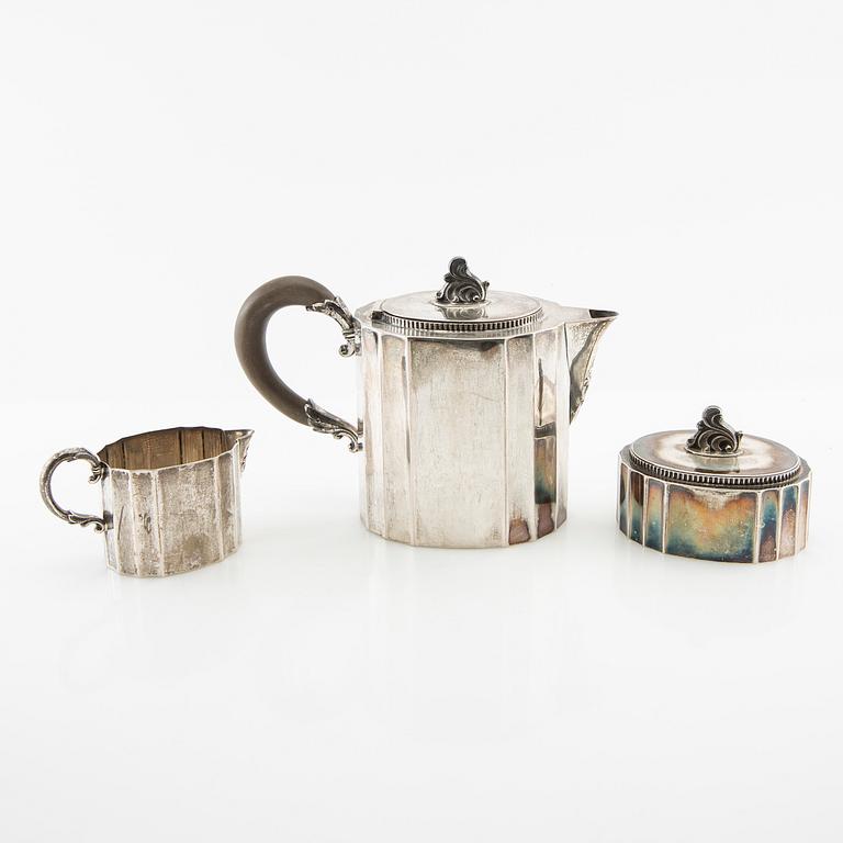 Coffee service 3 dlr silver, CG Hallberg Stockholm 1941.