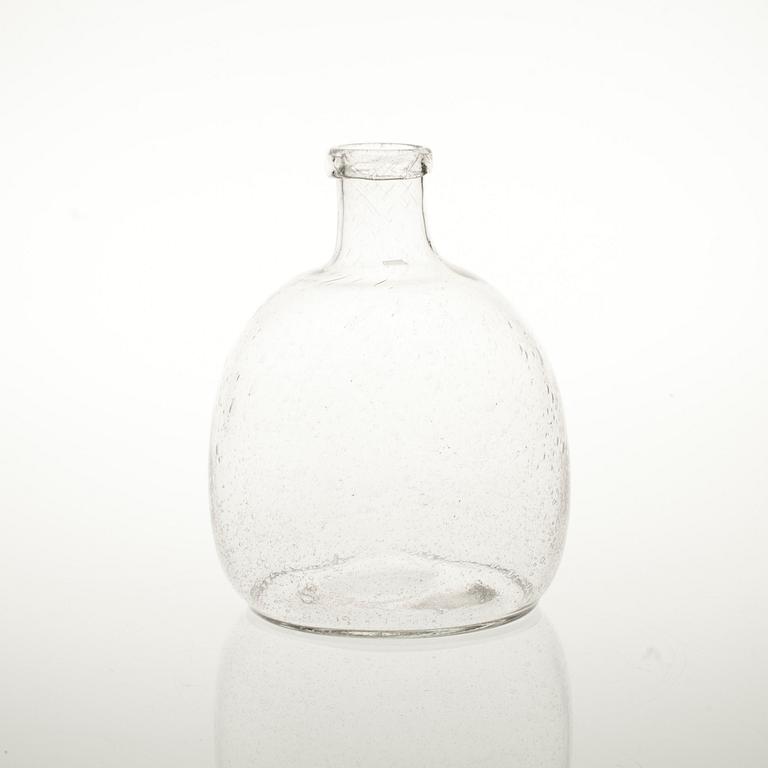 FLASKA, glas, Kaj Franck, märkt i botten Nuutajärvi Notsjö.