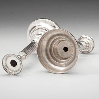 Johan Ekholm, ljusstakar, ett par, silver, Stockholm 1788, gustavianska.