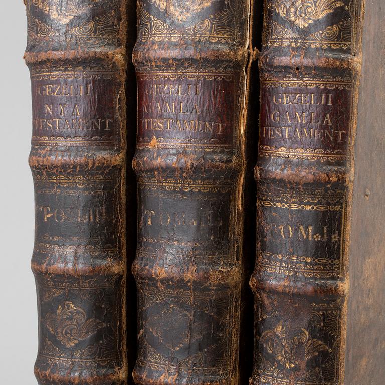 Three 18th century Bibles.