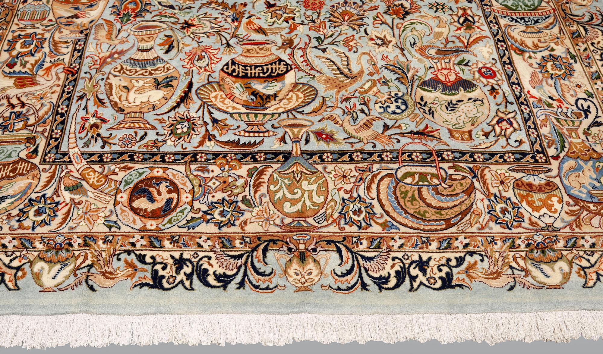 Matta, Figural Kashmar, ca 292 x 195 cm.