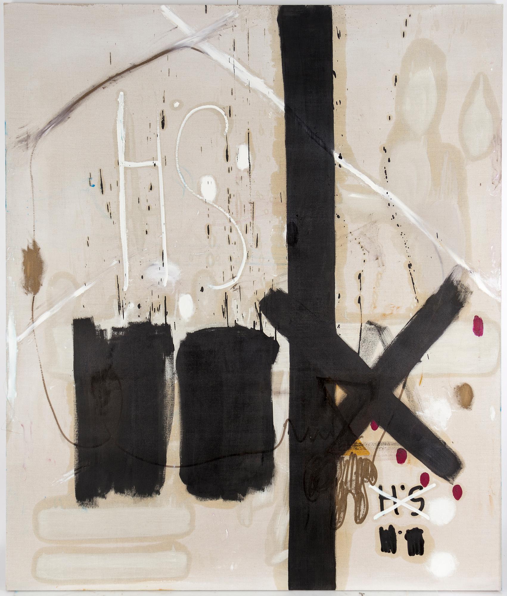 SEBASTIAN HELLING, mixed media on canvas, signed.