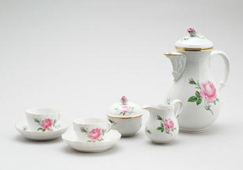 MOCKASERVIS, 8 delar, porslin, Meissen, 1900-talets mitt.