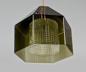 TAKLAMPA, "RD 1624", Carl Fagerlund, Orrefors, 1960-tal. Höjd 43 cm.