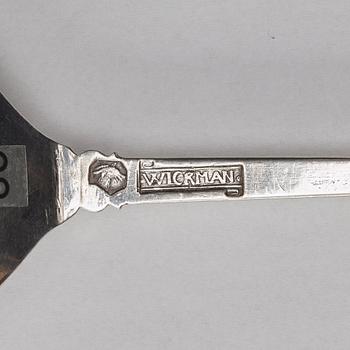 A Swedish 18th century silver spoon, mark of Johan Wickman, Hudiksvall (1750-1755 (1758)).