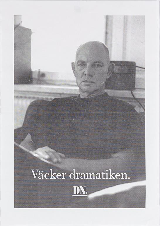 Mikael Jansson, Philips radio and press print, portrait of Lars Norén, for advertising campaign DN, Sweden.