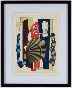 FERNAND LÉGER, after, colour lithographe, signed and dated in print, from Derrière le Miroir nr 79-80-81 1955.