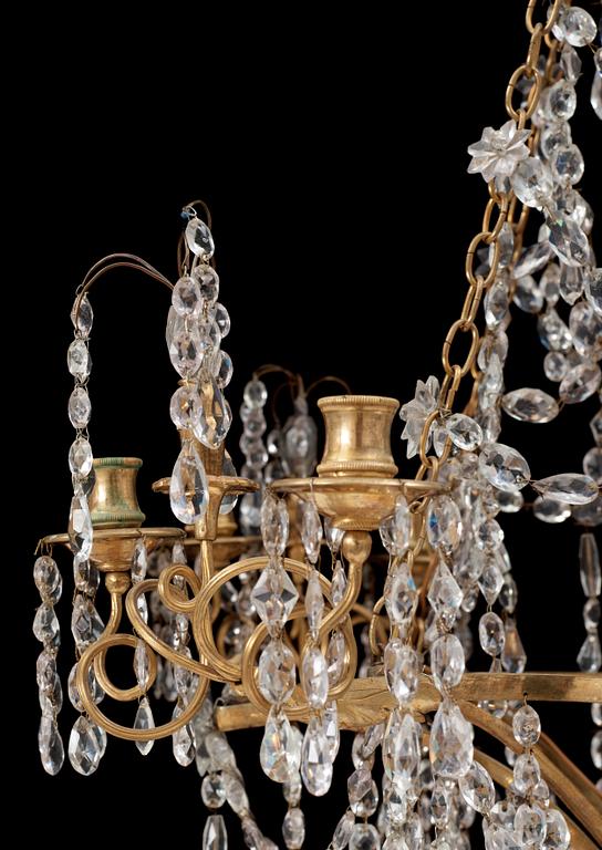 A North European circa 1800 eight-light chandelier.