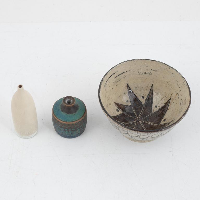 Stoneware, 3 pieces, Gustavsberg studio.