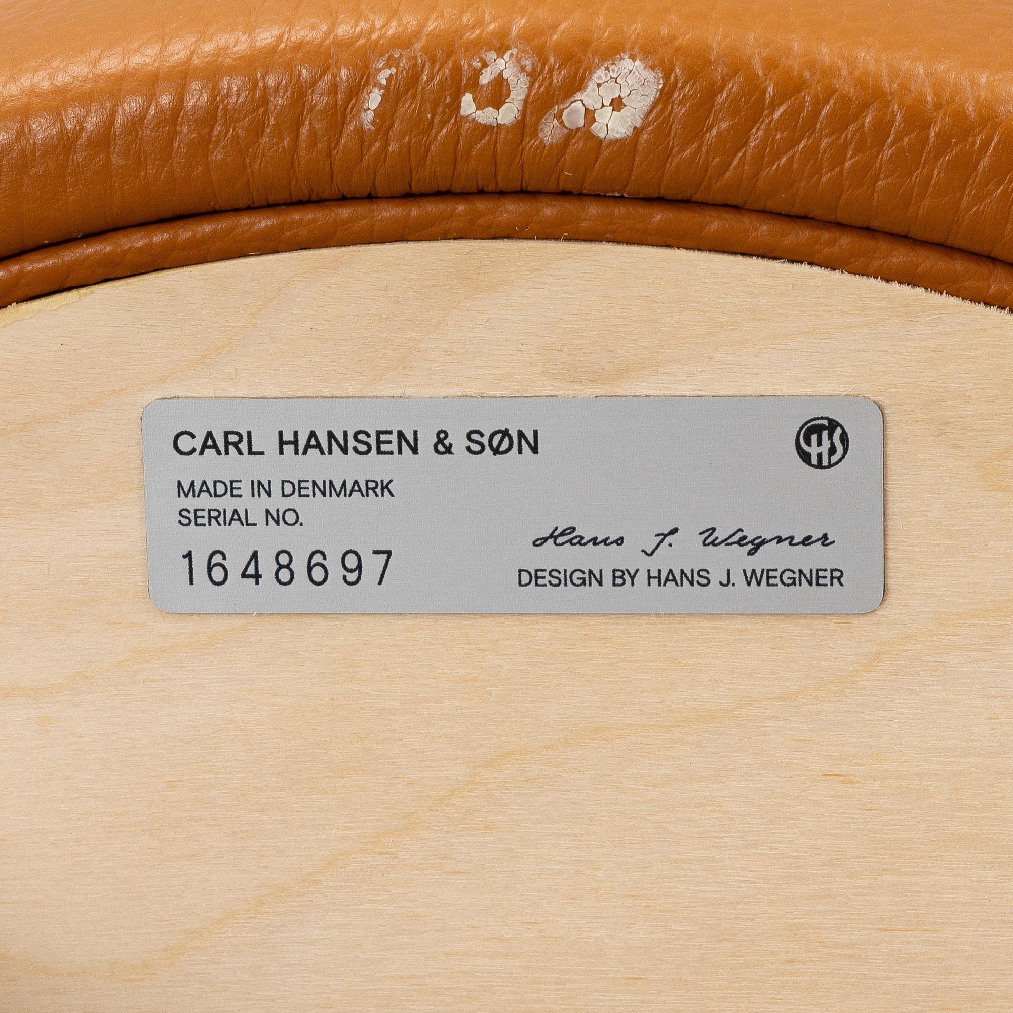 Hans J. Wegner, a pair of 'CH56' bar stools, Carl Hansen & Son, Denmark, 21st century.