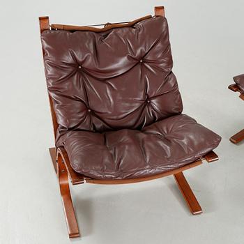 A pair of lounge chair på Ingmar Relling, model "Siesta", Westnofa, from the latter half of the 20th century.