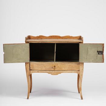 A Swedish rococo chamberpot cupboard, later part 18th century.