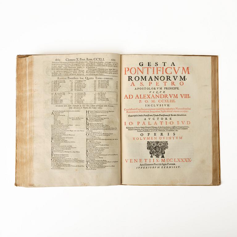 History of the Popes up to and including Innocent XI, born Odescalchi, 1687-90.