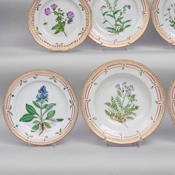 A Royal Copenhagen 'Flora Danica' part dinner service for two, Denmark, 20th Century. (13 pieces).