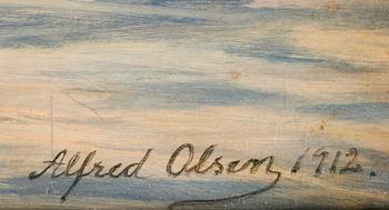 ALFRED OLSEN, olja på duk, sign o dat 1912.