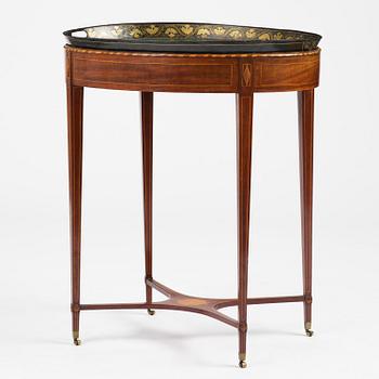 A late gustavian mahogny trey table, late 18th century.