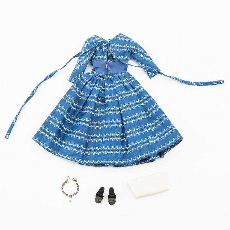 Barbie and Ken, dolls 2 pcs. and clothes, vintage, "No. 4, Ponytail" Mattel 1960, Ken Mattel 1963/64.