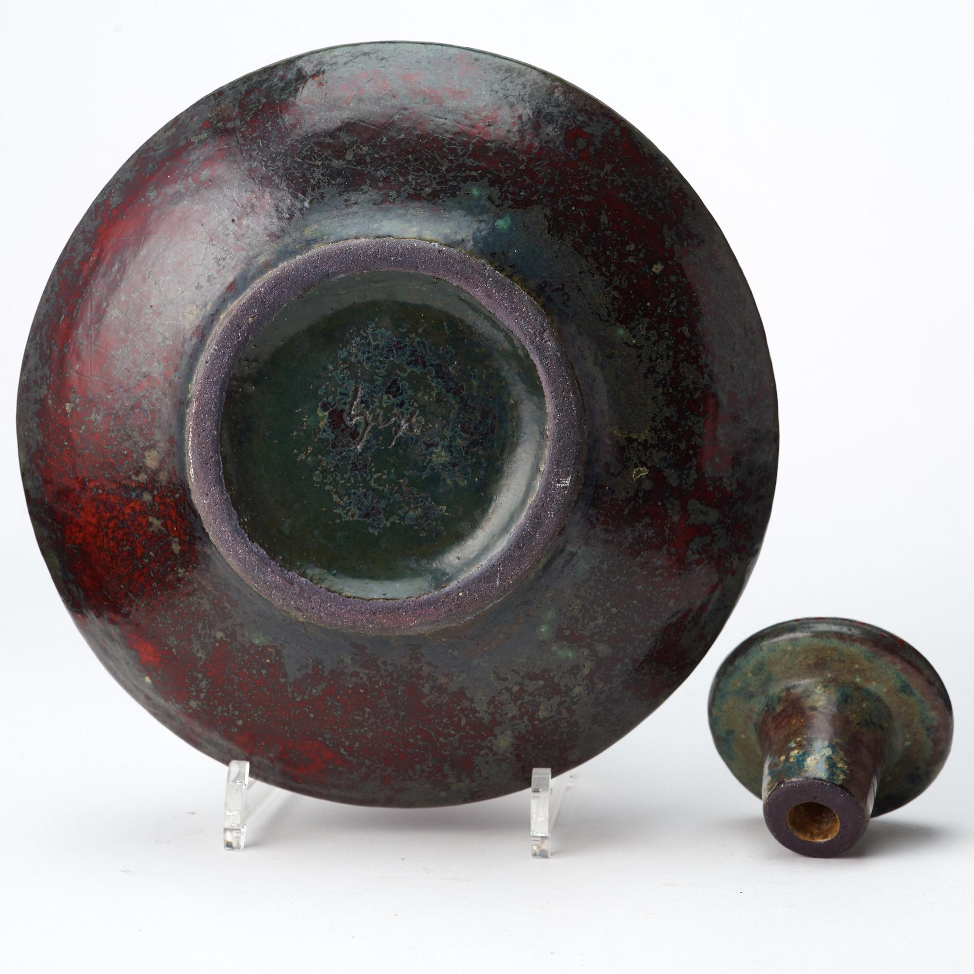 Hans Hedberg, A Hans Hedberg faience bottle with stopper, Biot, France.