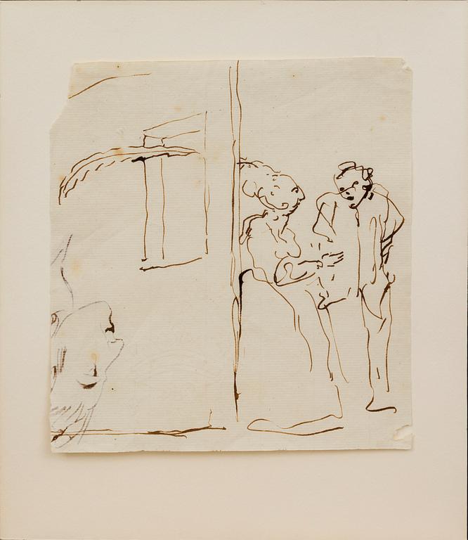 CARL AUGUST EHRENSVÄRD, osignerad tuschteckning.