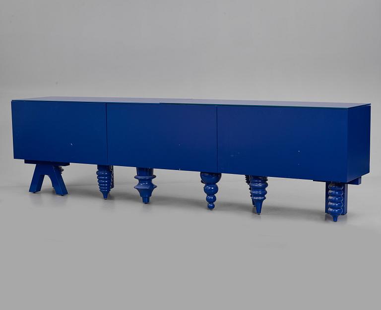 Jaime Hayon, a blue lacquered "Showtime" multileg sideboard, BD Barcelona Design, Spain, post 2006.