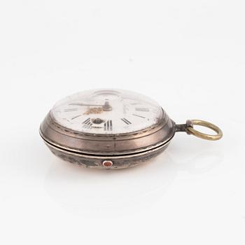 A silver pocket watch by J. Kock (royal watchmaker, active in Stockholm 1762-1803), 1772.