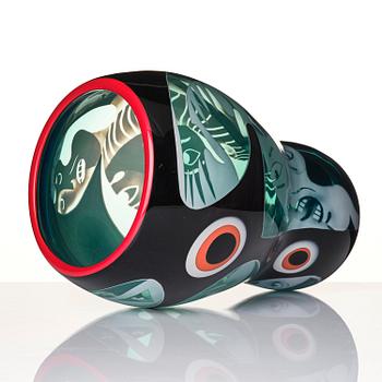 Peter Hermansson, a graal glass vase, blown by Micke Johansson, Örsjö, 2012.