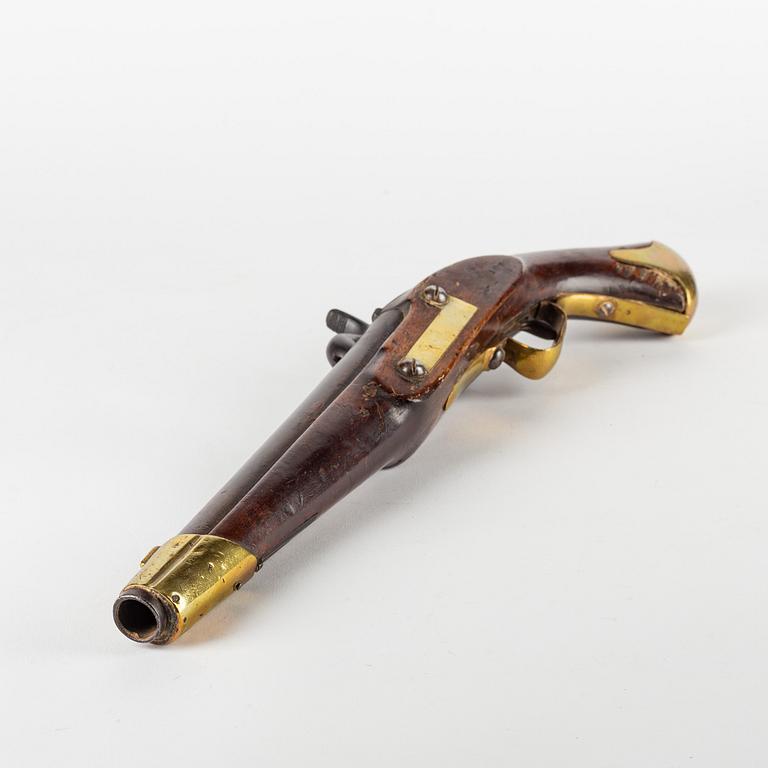 A Swedish percussion pistol, 1820-49 pattern.