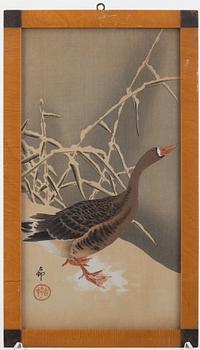 Ohara Koson, 'Wild Goose in snow'.