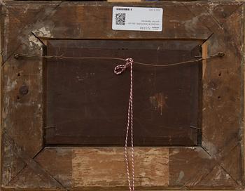 OKÄND KONSTNÄR, olja på pannå. Signerad.