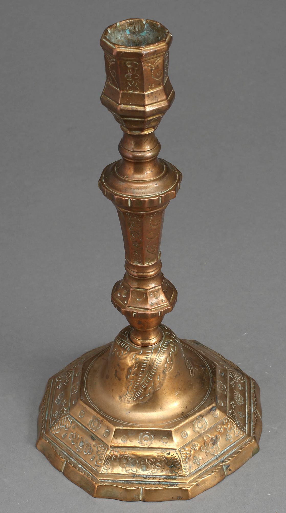 LJUSSTAKE, mässing, Barock, 1700-tal.