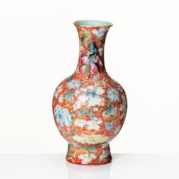 A Chinese vase, Republic with Qianlong mark.