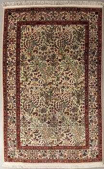Tabriz carpet, figural semi-antique, approx. 290x200 cm.