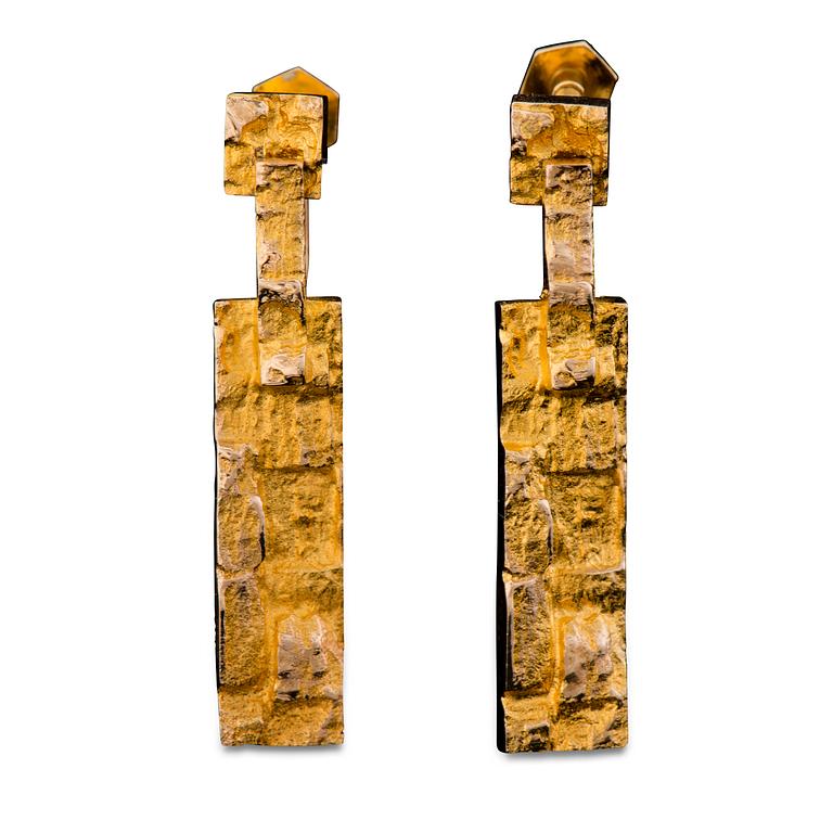 Björn Weckström, ÖRHÄNGEN, "Tundra", 14K guld. Lapponia 1971.