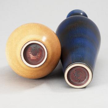 Two Berndt Friberg stoneware vases, Gustavsberg studio 1956 och 1958.