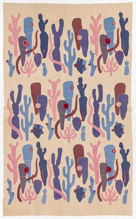 Wiwi Möller-Lindquist, Textile application, signed and dated -53.