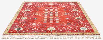 Barbro Nilsson, a 'Rabatten röd' carpet, knotted pile, 266 x 195 cm, signed AB MMF BN.