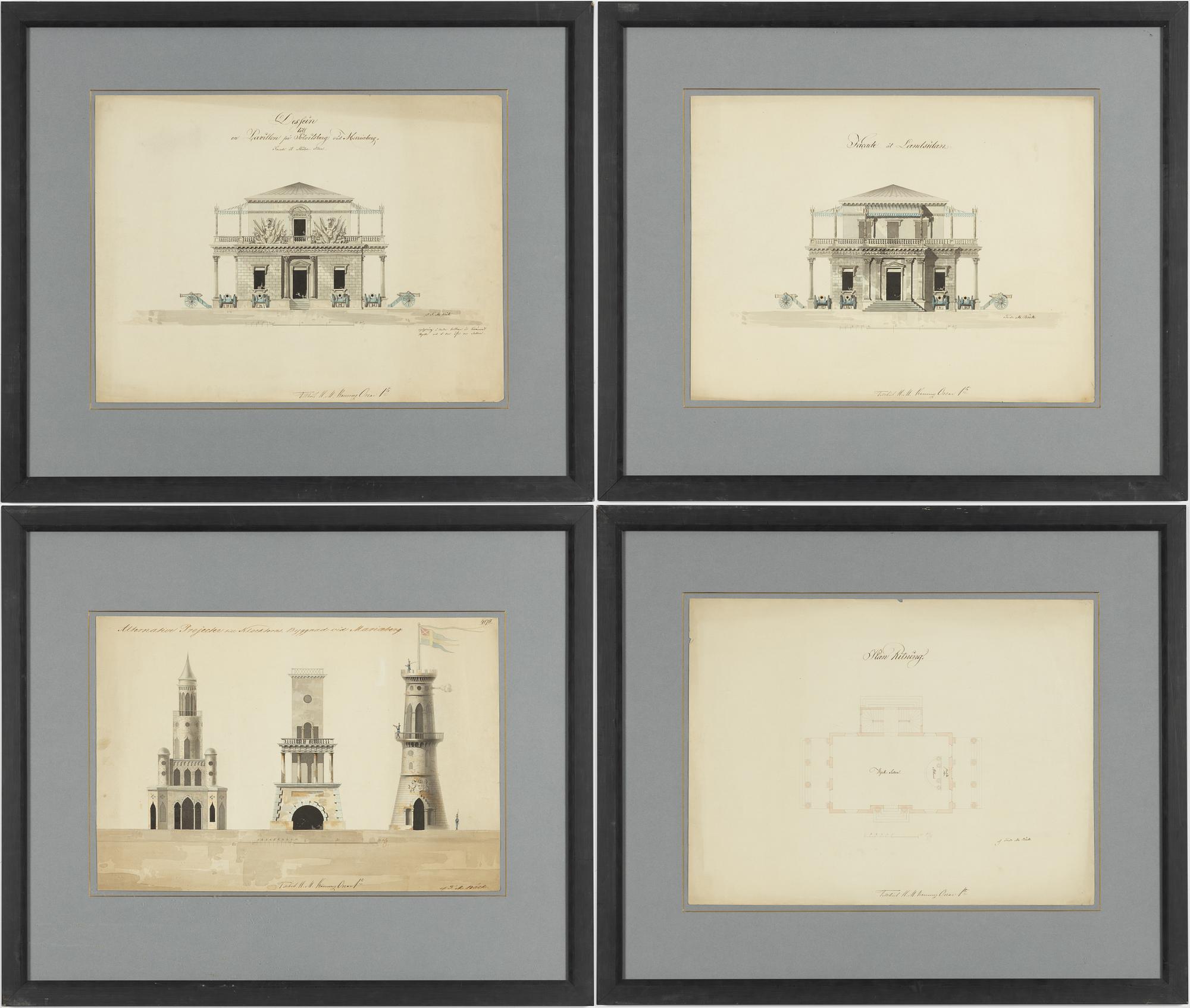 Fredrik Magnus Bäck, Four Project Drawings (4).