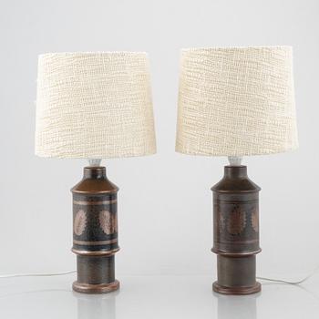 Table lamps a pair, Bruno Karlsson, Ego Stoneware Studio.