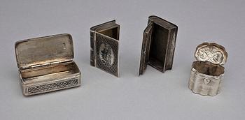 DOSOR,4 st, silver, bla Ryssland, 1800/1900-tal. Totalvikt 170 g.