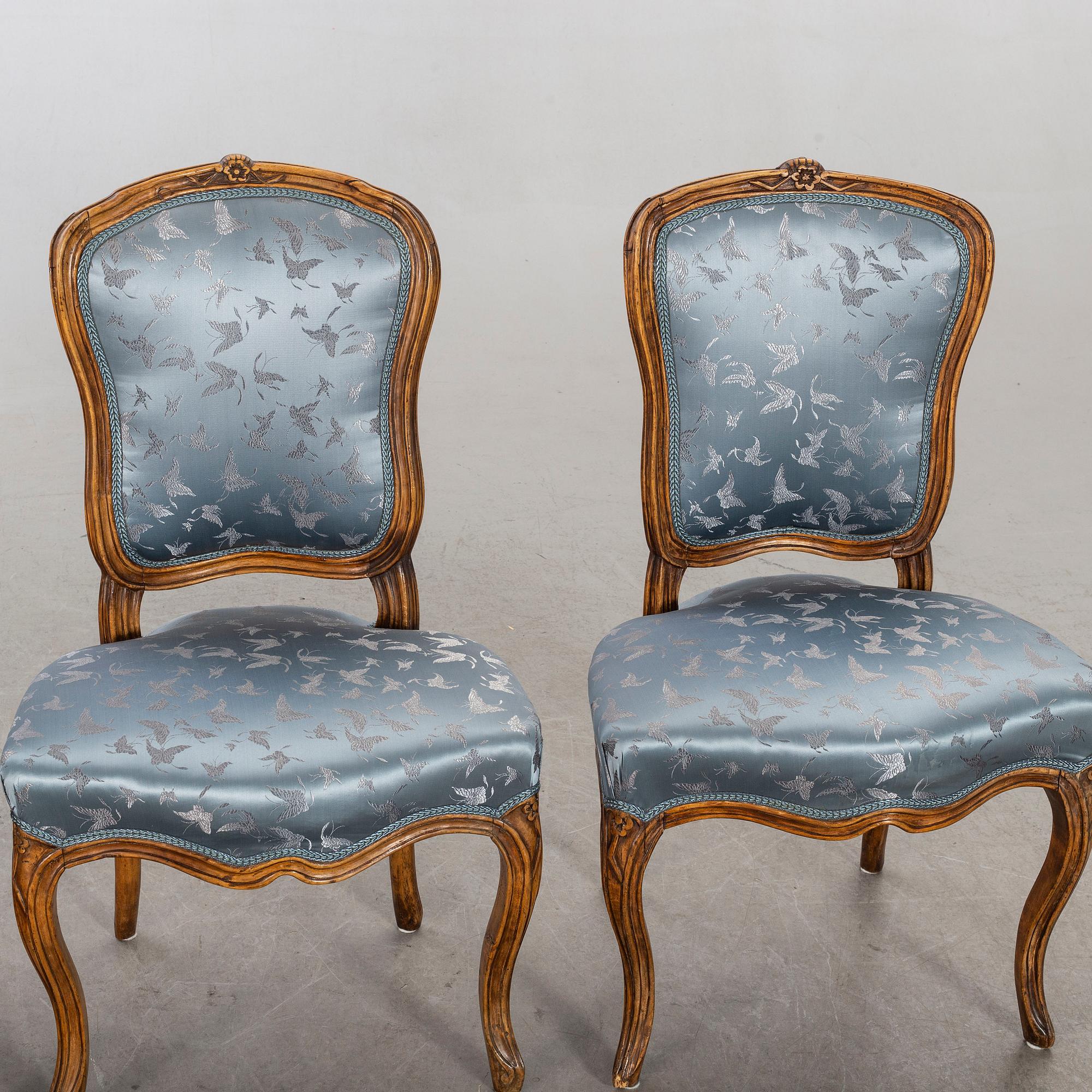 Stolar, 4 st, bonade,Louis Seize, Frankrike, 1700-talets andra hälft.