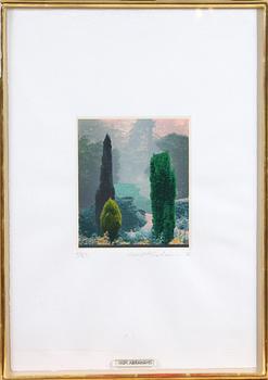 IVOR ABRAHAMS, färgetsning, sign, dat -76 o nr 92/93.