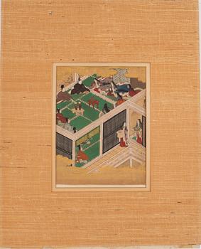 Oidentifierad konstnär, illustration ur 源氏物語?, Genji monogatari, Tosa-skolan, Edo (1603-1868).