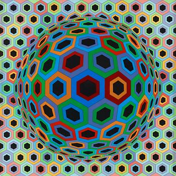 Victor Vasarely, "Sin Hat 33".