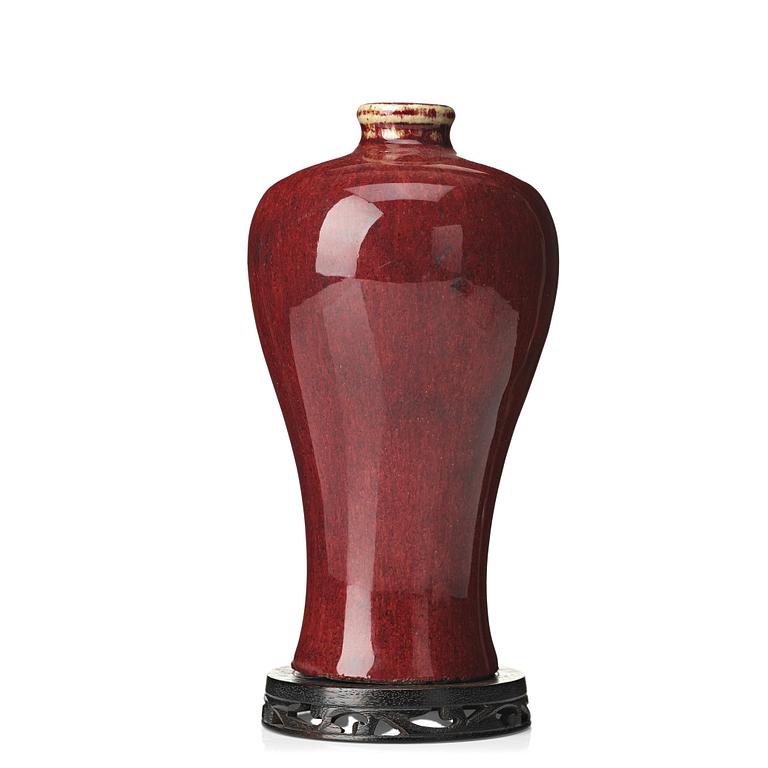 A flambé glazed Meiping vase, Qing dynasty, 18th Century.