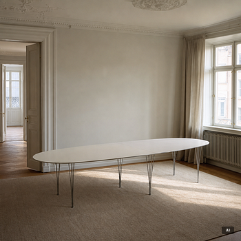 Bruno Mathsson, & Piet Hein, conference table, "Superellipse", Fritz Hansen, Denmark.