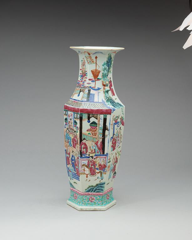 A Canton famille rose vase, 19th Century.