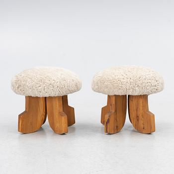 Bernt Bäckdahl, a pair of stools, one signed and dated -79.