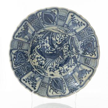 A Southeast Asian blue and white ceramic dish, 19th century.