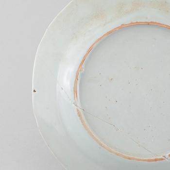 Three small plates and one plate in blue and white, Qing dynasty, 18th and 19th cenutry.